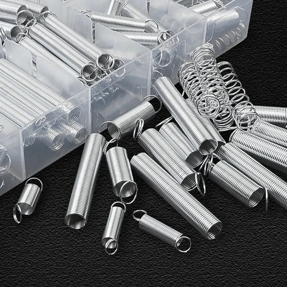 200pcs 200 Pieces Spring Assortment Set 20 Sizes Sturdy Storage Box Compression Springs Portable Box Clear PP Plastic Box