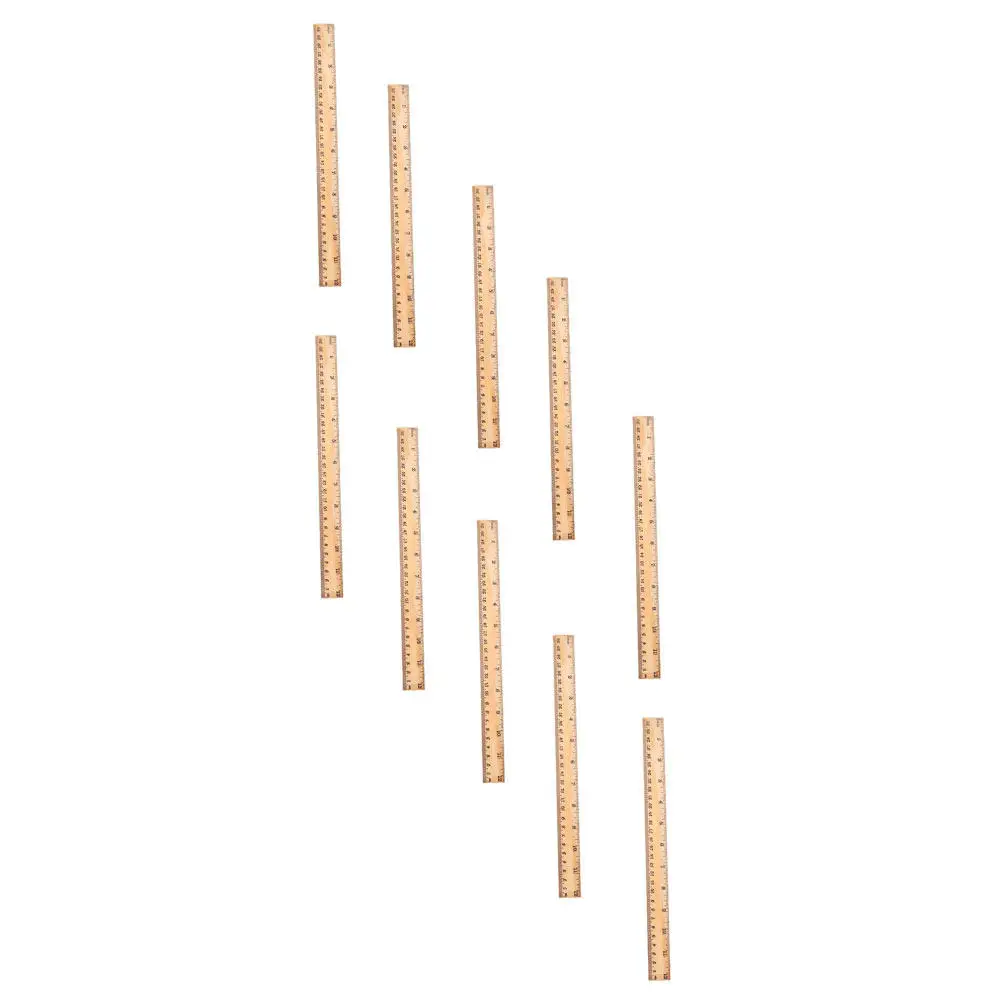 

Набор из 10 портативных деревянных прямых линеек с точной гравированной шкалой, идеально подходят для геодезических работ, черчения, легкие, для учебы и измерений