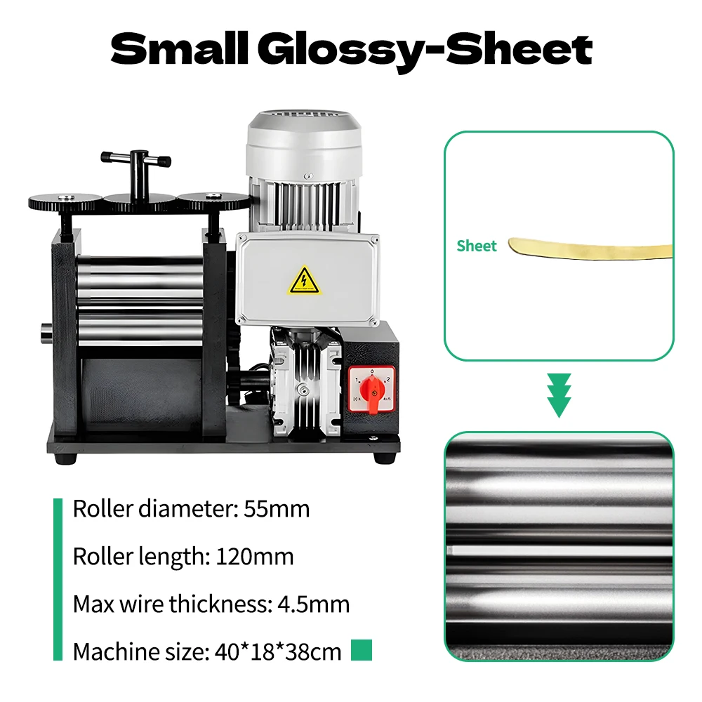 120mm 370W Jewelry Rolling Mills Gold Silver Wire Tablet Press Jewelry Electric Rolling Mill Machine ForJewelry Making Machine