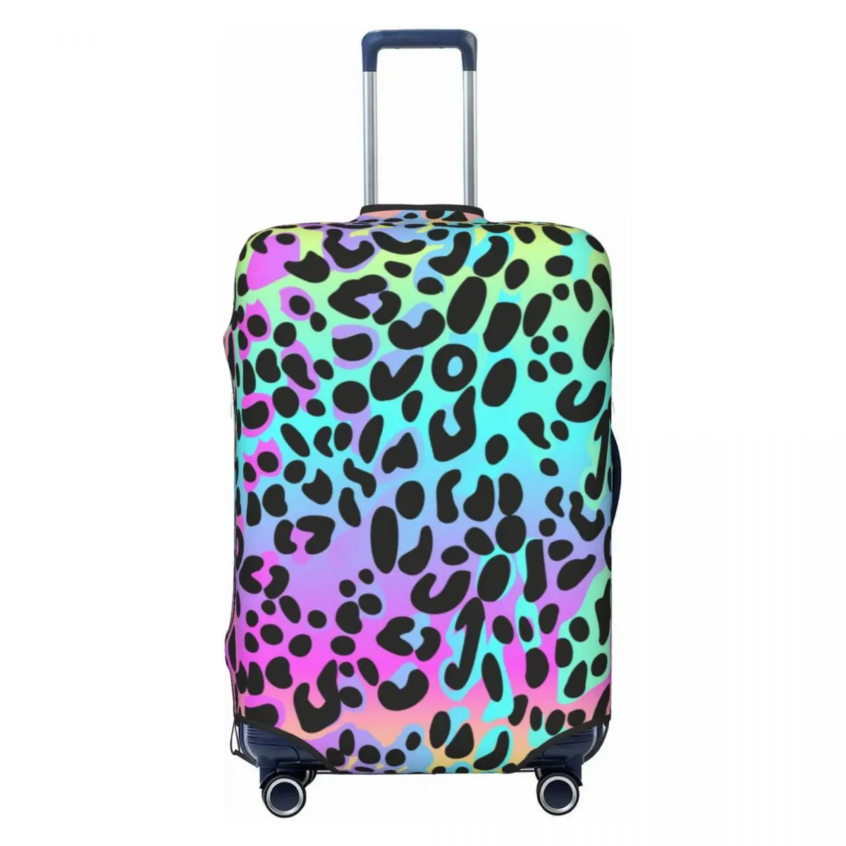 

Neon Leopard Print Travel Luggage Cover Elastic Cheetah Pattern Suitcase Cover Protector Fit 18-32 Inch