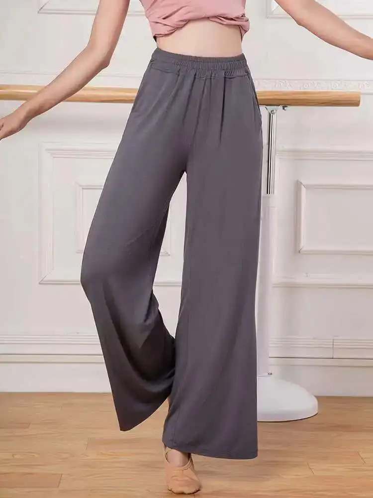 バレエダンスパンツ レディース ヨガエクササイズ ストレートレッグ ルーズパンツ モーダルバレエ練習服 通気性吸汗性