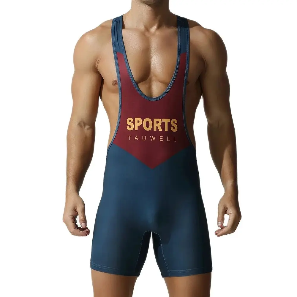 New Men's Seamless Bodysuit Sexy One-Piece Gym Vest Rompers Comfortable Home Jumpsuit