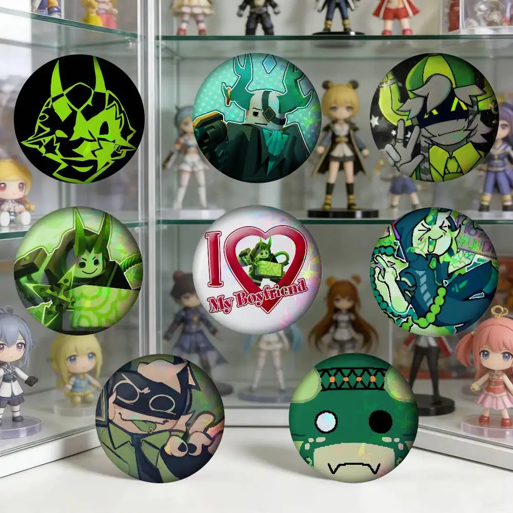 Hot Game Cartoon Phighting Soft   Soft Button Pin Round Metal Badge Lapel Pin Parts Gift Friends Kid Jewelry