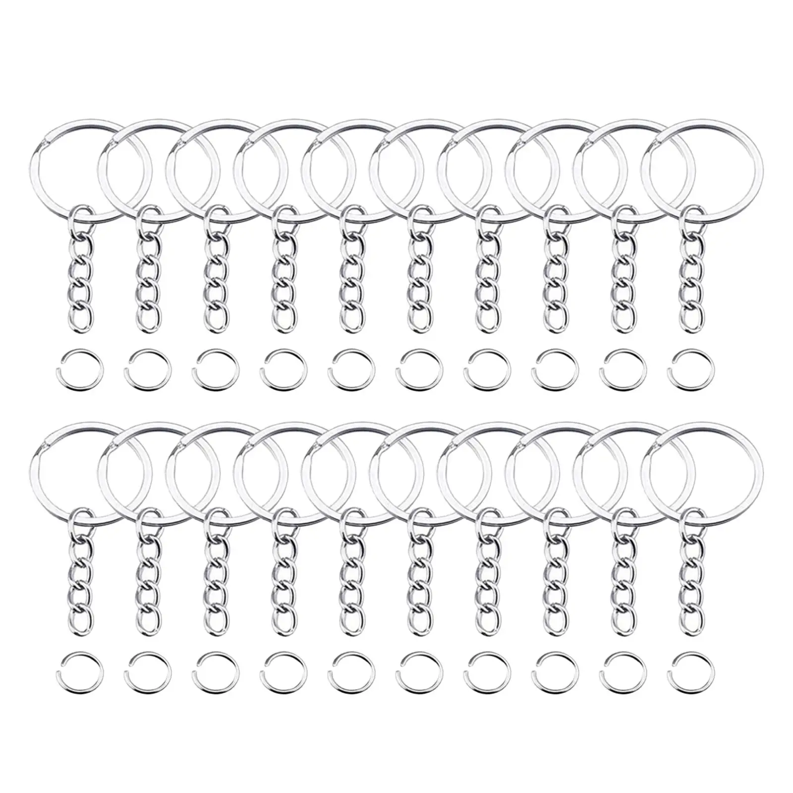 

100Pcs Lot Keyring Key Chains Keychain Findings Split Rings 4 Link