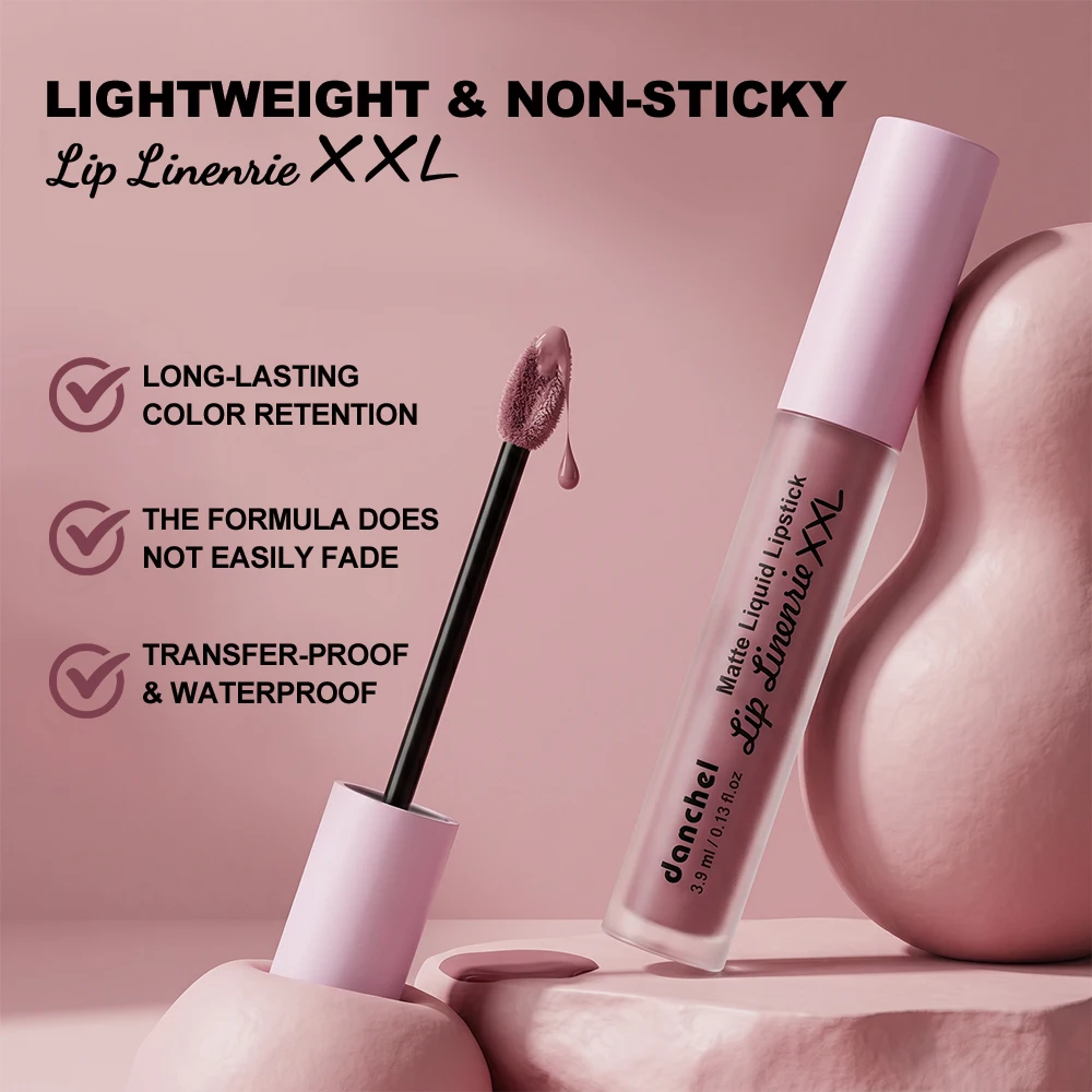 Matte Liquid Lip Gloss 8 Shades Velvety Smooth Matte Lipstick Long-Lasting Transfer Resistant Waterproof Non-Drying Lip Makeup