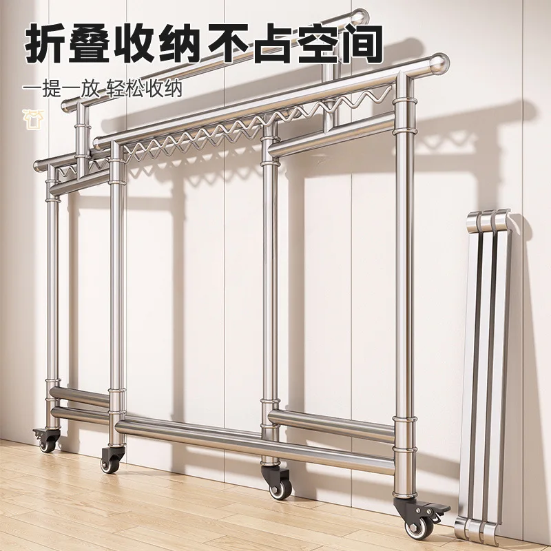 رف تجفيف الأرضيات من الفولاذ المقاوم للصدأ للشرفة في الهواء الطلق مقاوم للرياح سميك قوي ومتين