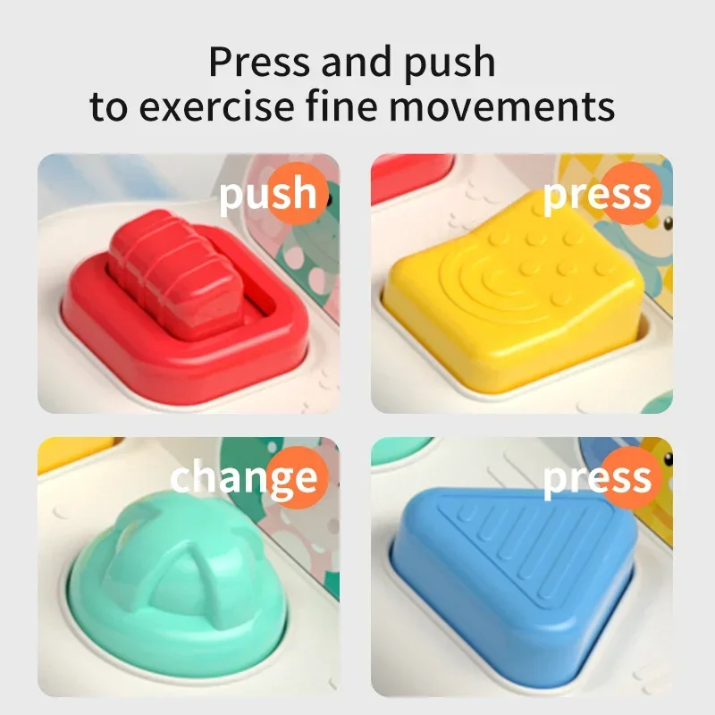 Baby Finger press Exercise Machine Hide and Seek Switch Box Cartoon Early Education Toy Newborn Gift Montessori Games