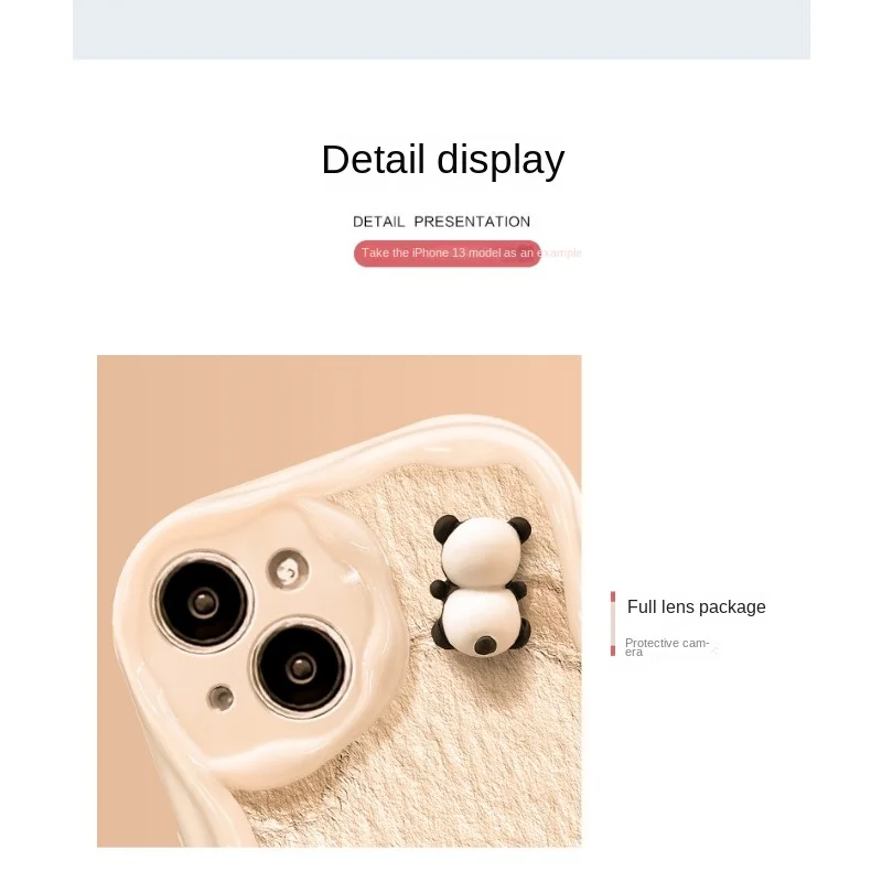 حافظة هاتف ناعمة لهاتف آيفون ، غطاء بسيط للأزواج ، دمية الباندا ثلاثية الأبعاد كارتونية لطيفة ، آيفون 13 12 Mini 15 14 11 Pro Max 7 8 6 Plus SE 2020 2022 #5