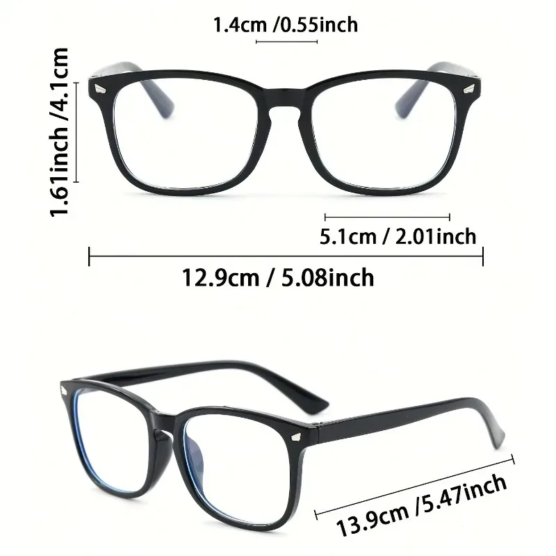 Klassische quadratische Herren- und Damenbrille, modisch, mit Blaulichtfilter, geeignet für den täglichen Gebrauch. – Detail 6