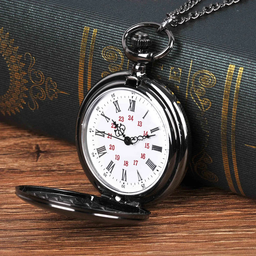 Roman Dial Pocket Watch Vintage Style Pendant Clock Lightweight Portable Time Teller Exquisite Detail Ideal Gift for Family