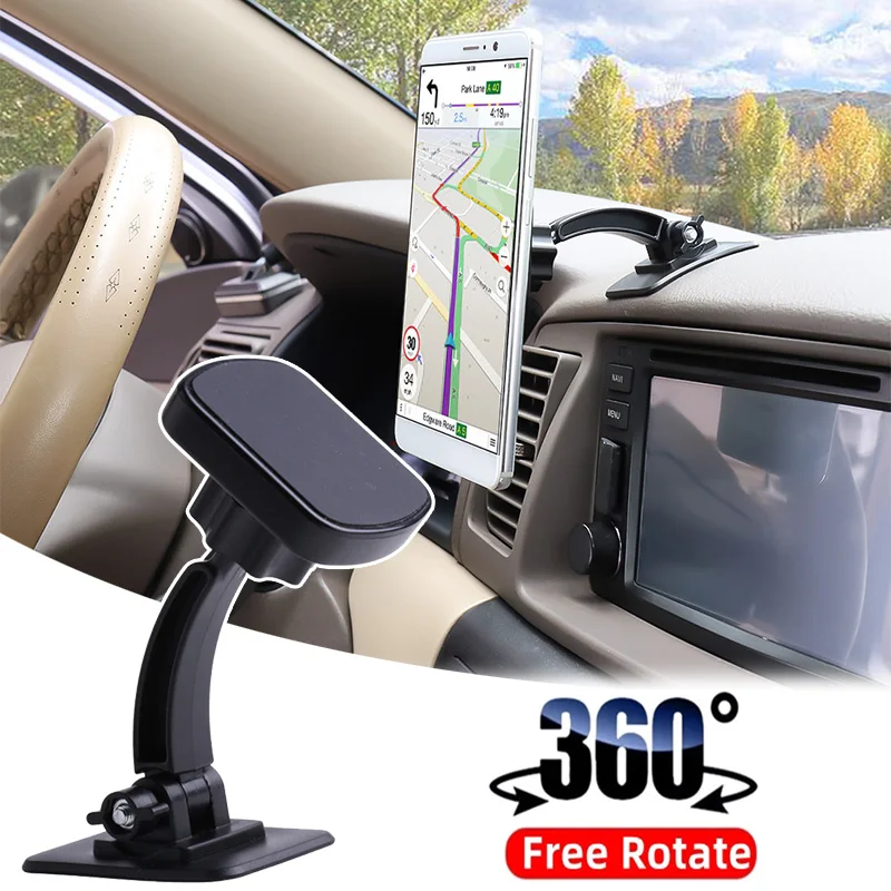 

Универсальный магнитный автомобильный держатель для телефона с поворотом на 360 °, регулируемая подставка для IPhone, Xiaomi, Samsung, автомобильное крепление для телефона