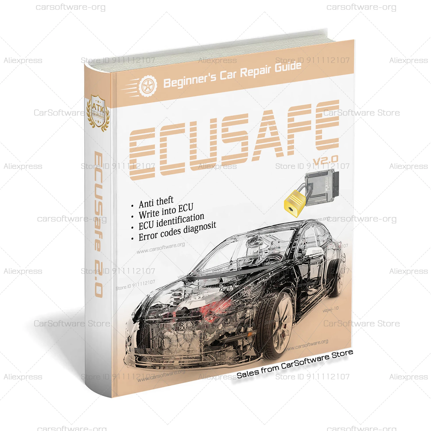 ECU-Safe 2.0 ECU ECM Car software for ecu programming Diagnostic tool Security System For Car CD DVD 32gb USB link