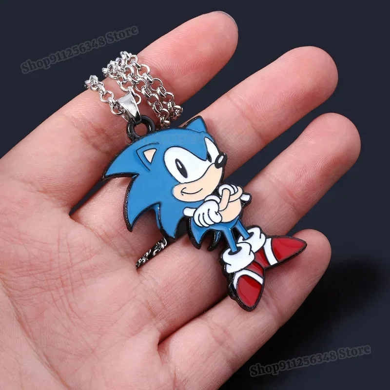Filme dos desenhos animados sonics colar chaveiro emblema kawaii anime figura esmalte pinos chaveiro masculino feminino pingentes jóias acessórios presente