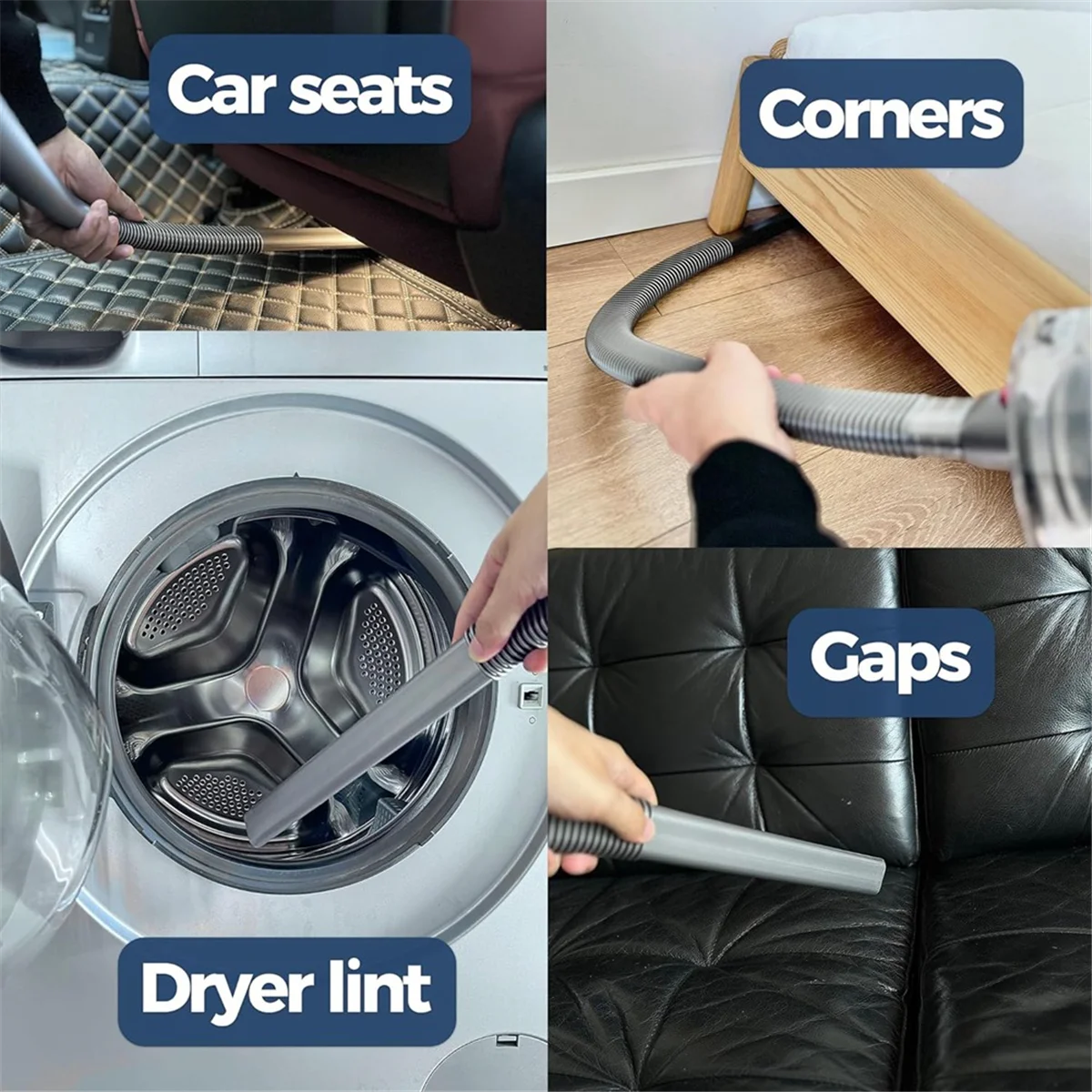 Dryer Vent Cleaner Kit, Hose Attachment for Dyson V7 V8 V10 V11 V12 V15 Cordless Vacuum, Perfect Flexible Crevice Tool image 5