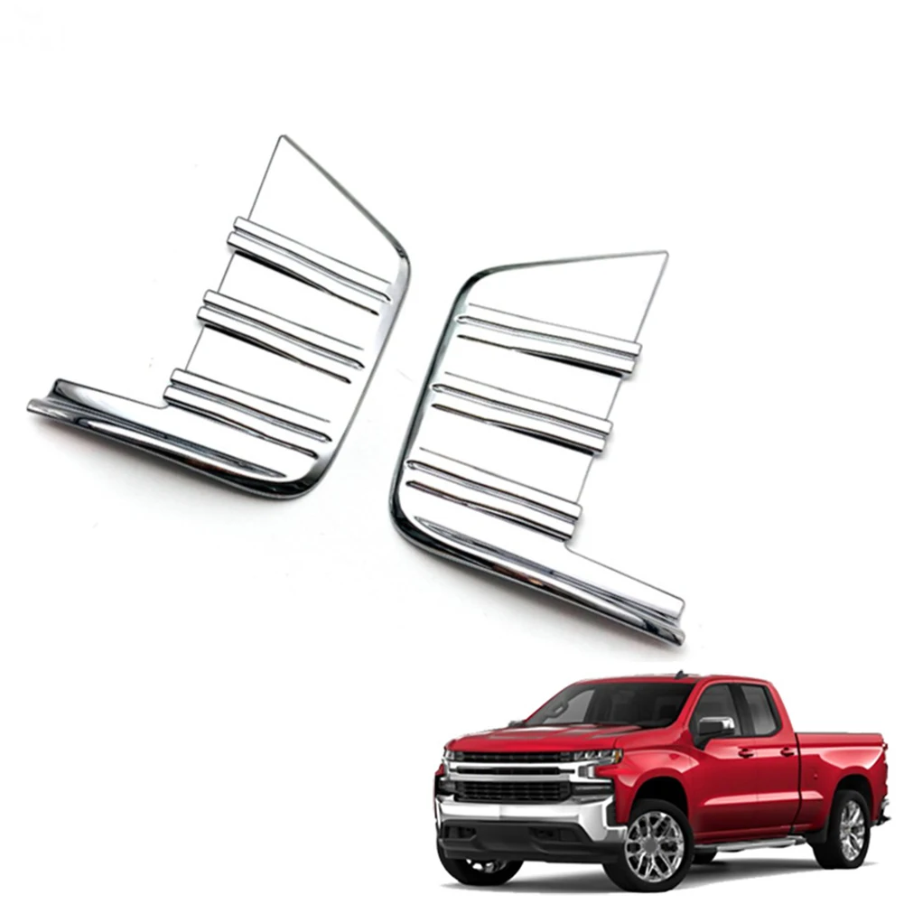 

2 шт. накладки на боковые вентиляционные отверстия переднего бампера, декоративные элементы для экстерьера автомобиля, рамка для Chevrolet Silverado 1500 2019-2021