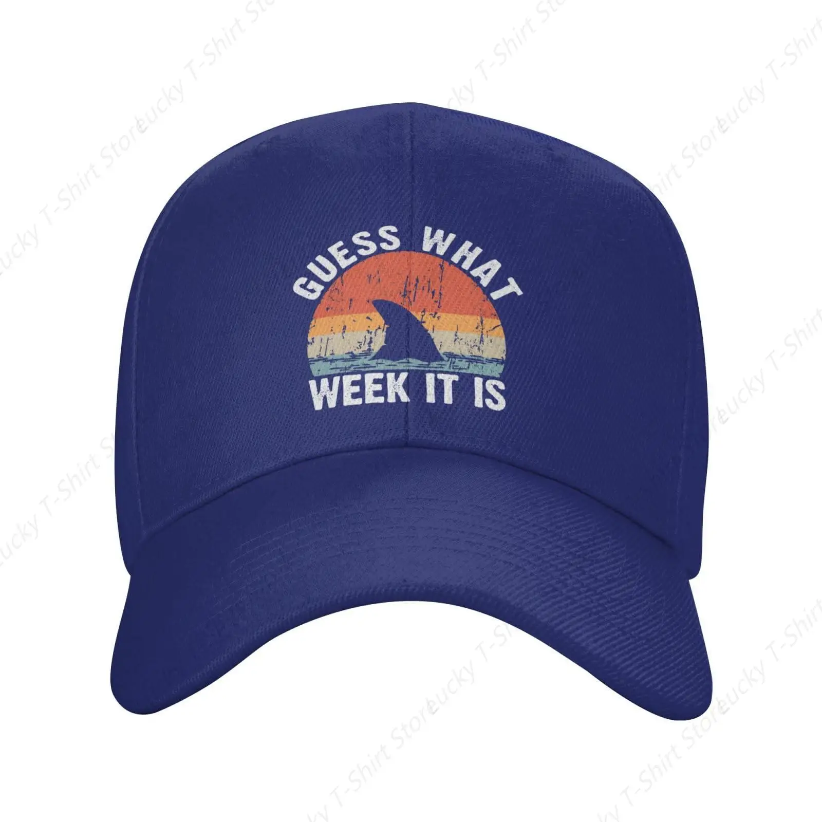 Guess What Week It is Funny Shark Gift Trucker Hat Funny Baseball Caps Men Women Casquette for Daily Casual GYM Travel Headwear