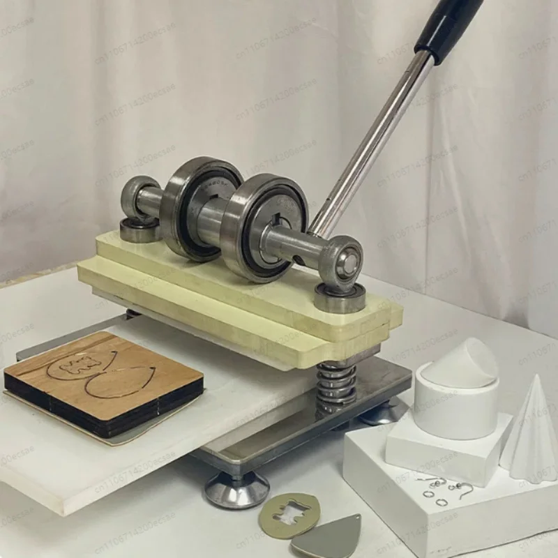 Double Wheel Hand Leather Cutting Machine Photo Paper PVC/EVA Sheet Cutter DIY Leather Die Cutting Machine Punching Manual Press
