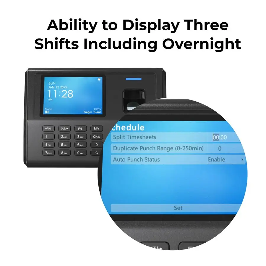 ساعات الوقت لموظفي الأعمال الصغيرة، لا يوجد رسوم شهرية، لا يتطلب برنامج، ساعة بيومترية لبصمة الإصبع، مدخل وخارج الجهاز