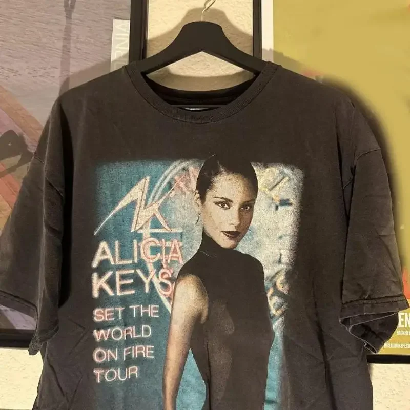 Футболка для взрослых Alicia Keys Set The World On Fire Tour, полный размер, Bt415