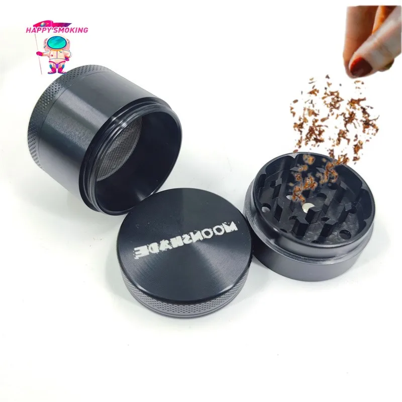 MOONSHADE Mini Manual Dry Herb Grinder for Smoking Grass Aluminum Alloy 4 Layers 40mm Herbal Crusher Tobacco Shop Accessories