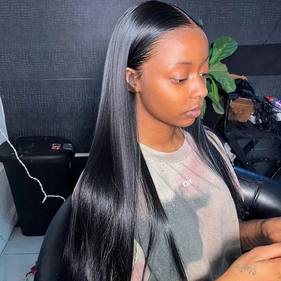 360 Human Hair Lace Frontal Wigs Bone Straight Lace Front Wigs Human Hair 30 32 34 36 38 Inch 13x6 13x4  HD Lace Frontal Wig