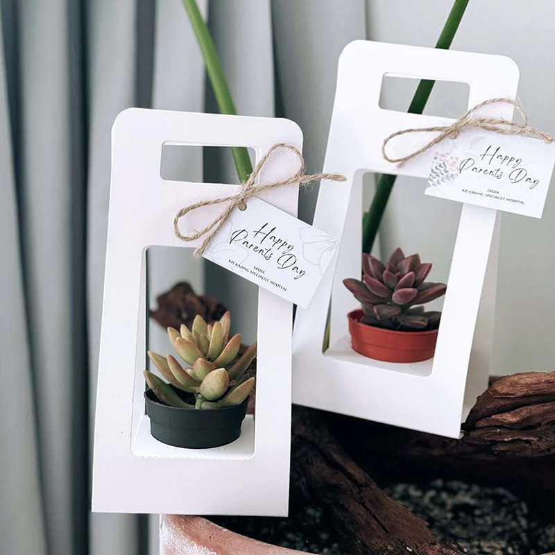 مزدوج الوجهين مقاوم للماء كرافت ورقة المحمولة سلة للزهور باقة مقبض الكرتون الإبداعية باقة عطلة هدية التفاف مربع