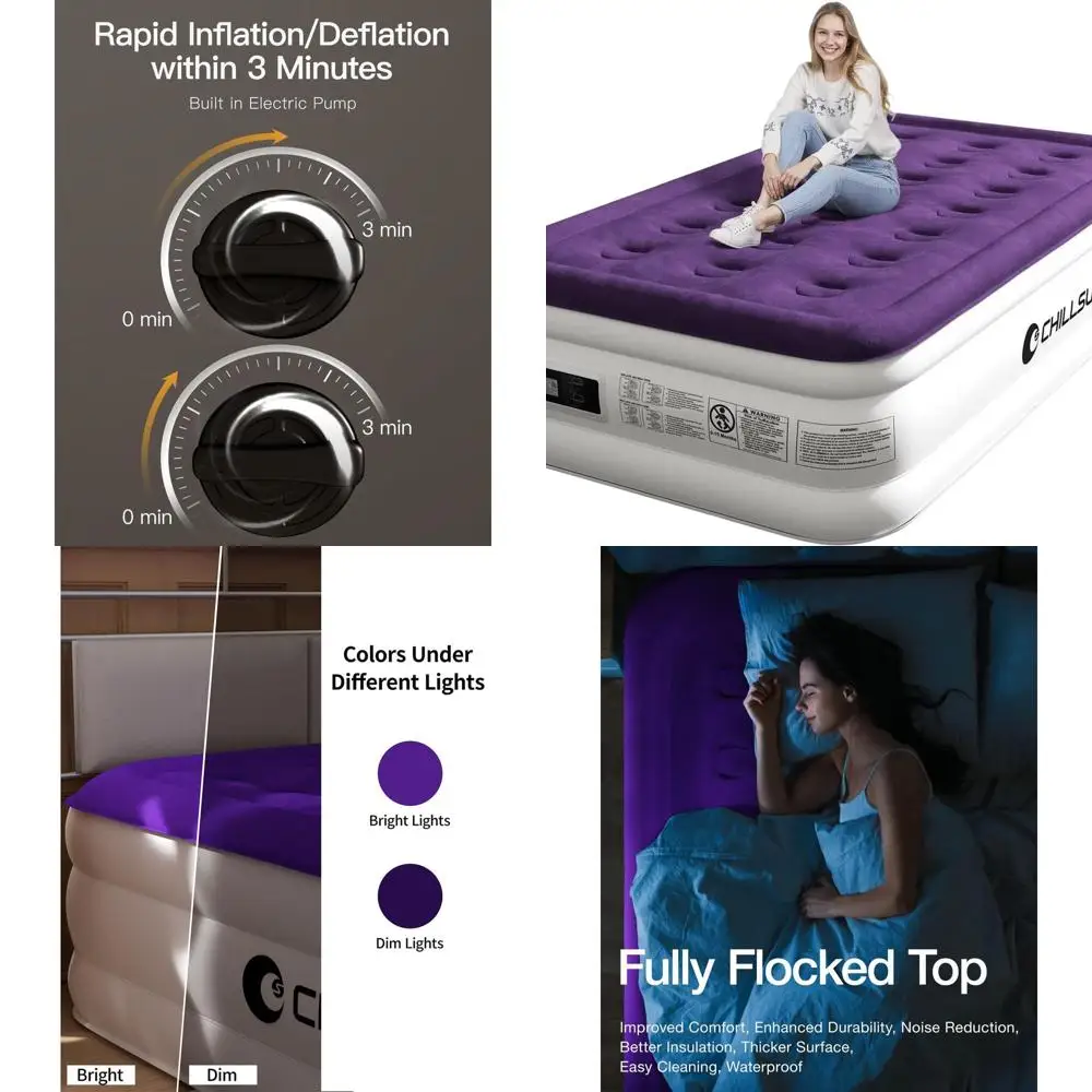 

Быстронадувающийся двухнадувной матрас с насосом, удобная портативная кровать для дома, кемпинга, путешествий, 75x39x18, вместимость 550 фунтов