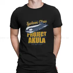 Russian USSR CCCP Creative TShirt for Men Submarine Typhoon Class Project Akula Round Collar Polyester T Shirt Gifts Tops