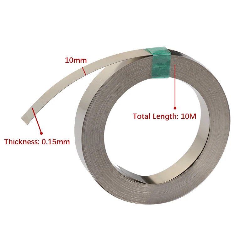 1 Roll 10M Nickel Strip Tape Nickel Plated Steel Belt Strip For Li 18650 Battery Spot Welding Compatible For Spot Welder Machine