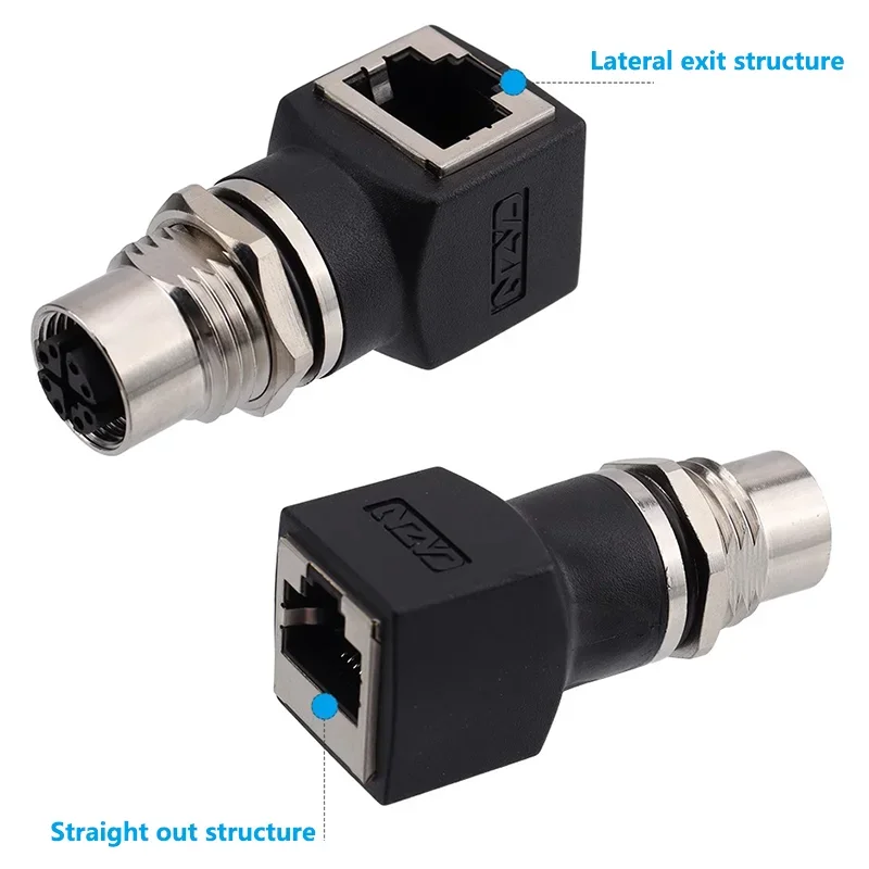 M12 4Pin Dcode Connector 8core A-type X D Type to RJ45 Male Female Plug Socket Adapter Network Cable