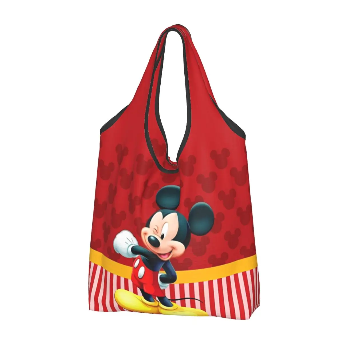 

Mickey Minnie Cartoon Grocery Bags Durable Large Reusable Recycle Foldable Heavy Duty Shopping Eco Bag Washable With Pouch