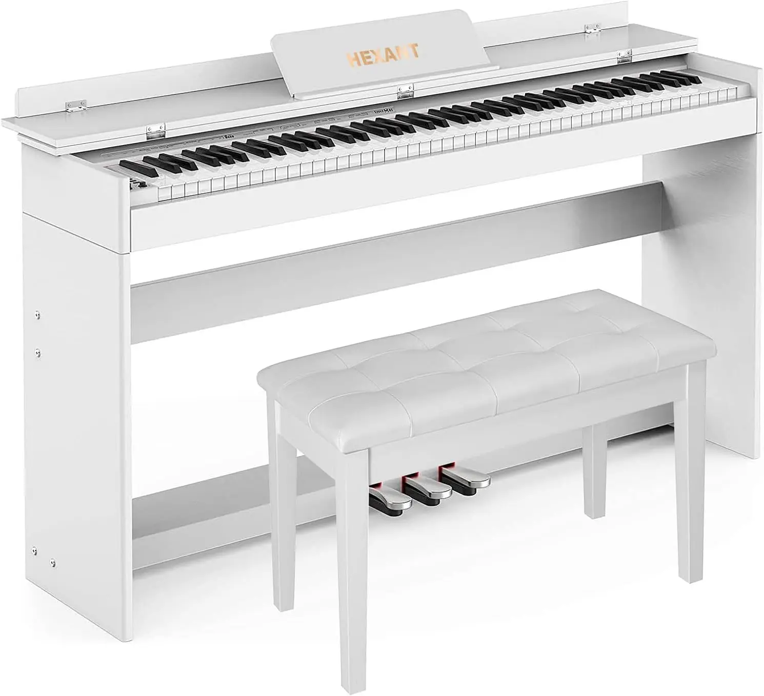 88-Key Weighted Digital Piano, Full-Size Semi-Weighted Upright Flip Electric Keyboard Piano with 3 Pedal and Multi-Functional