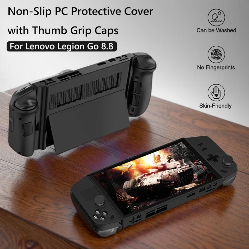 A99E-Protective Case PC Anti-Scratch Monitor Protector Case Non-Slip With 4 Thumb Grip Caps For Lenovo Legion Go Accessories