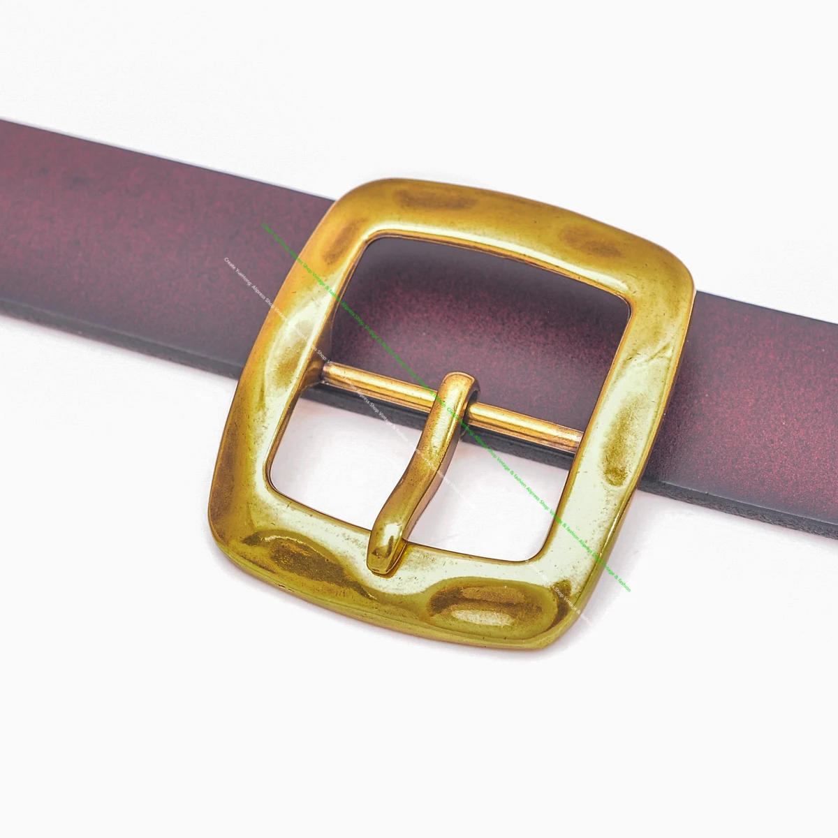 Inner 40MM Shinny Gold Plated Center Bar Pin Buckle Leathercraft Waist Belt Buckle Accessories Replacement
