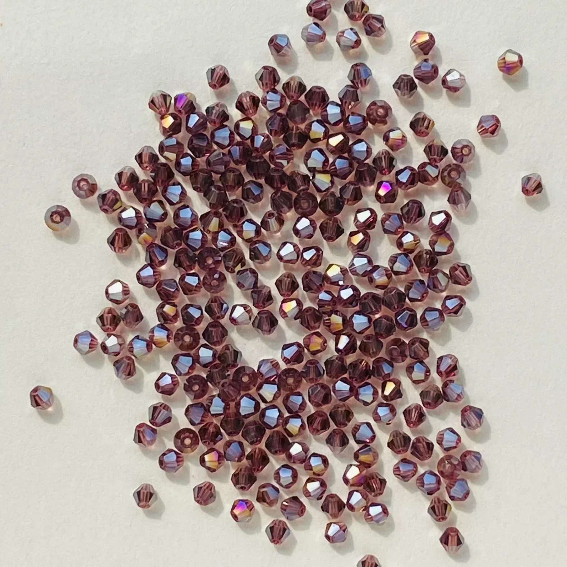 100 Stück mehrfarbige Kristall-Doppelkegel-förmige Perlen, lose Abstandshalter-Glasperlen für Schmuckherstellung, Armband, Halskette, Ohrringe, Zubehör
