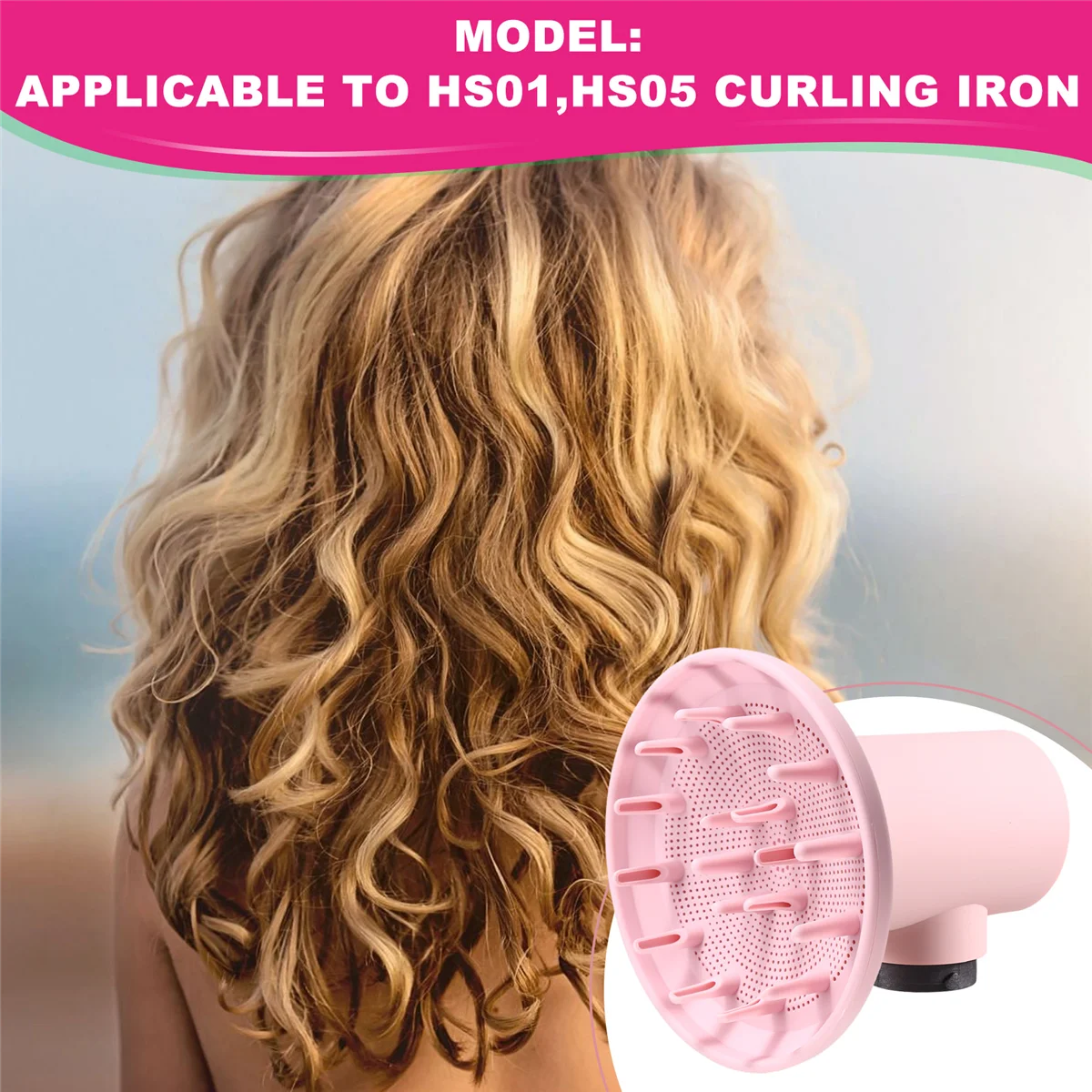 BAAQ Ugello di Diffusione per Asciugacapelli per HS01 HS05 Diffusore Asciugacapelli Sostituzione Asciugacapelli Diffusore Accessori B