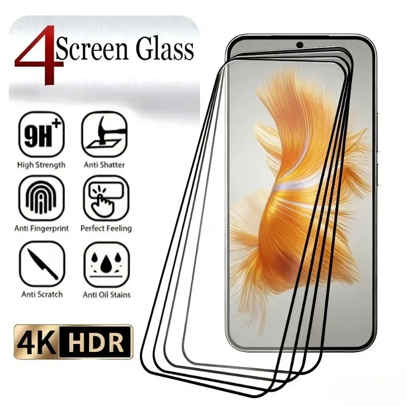 4 Stück Vollständiger Displayschutz für Honor Magic 8 7 6 Pro Lite X9c X9a X8b Gehärtetes Glas für Honor 400 300 200 100 Pro 90 Lite