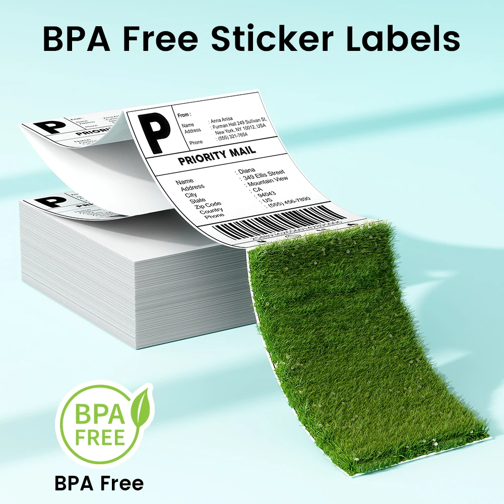 4"x 6" Thermal Shipping Labels for phomemo PM241BT D520BT Water and Oil Resistant Different Color Thermal Labels