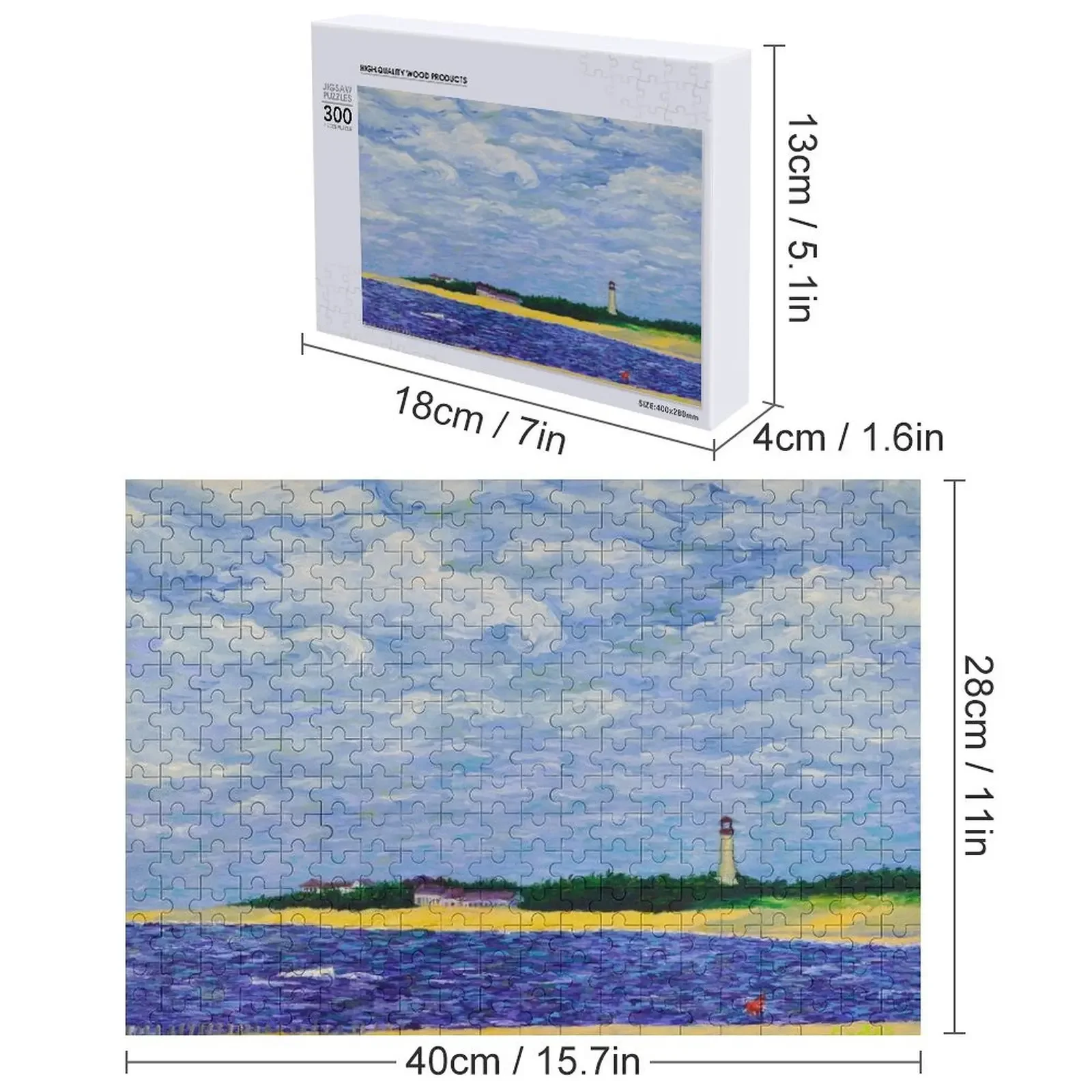 จิ๊กซอว์ภาพประภาคารเคปเมย์ ของเล่นไม้ ของเล่นสั่งทำพิเศษสำหรับเด็ก ปริศนาไม้สำหรับผู้ใหญ่