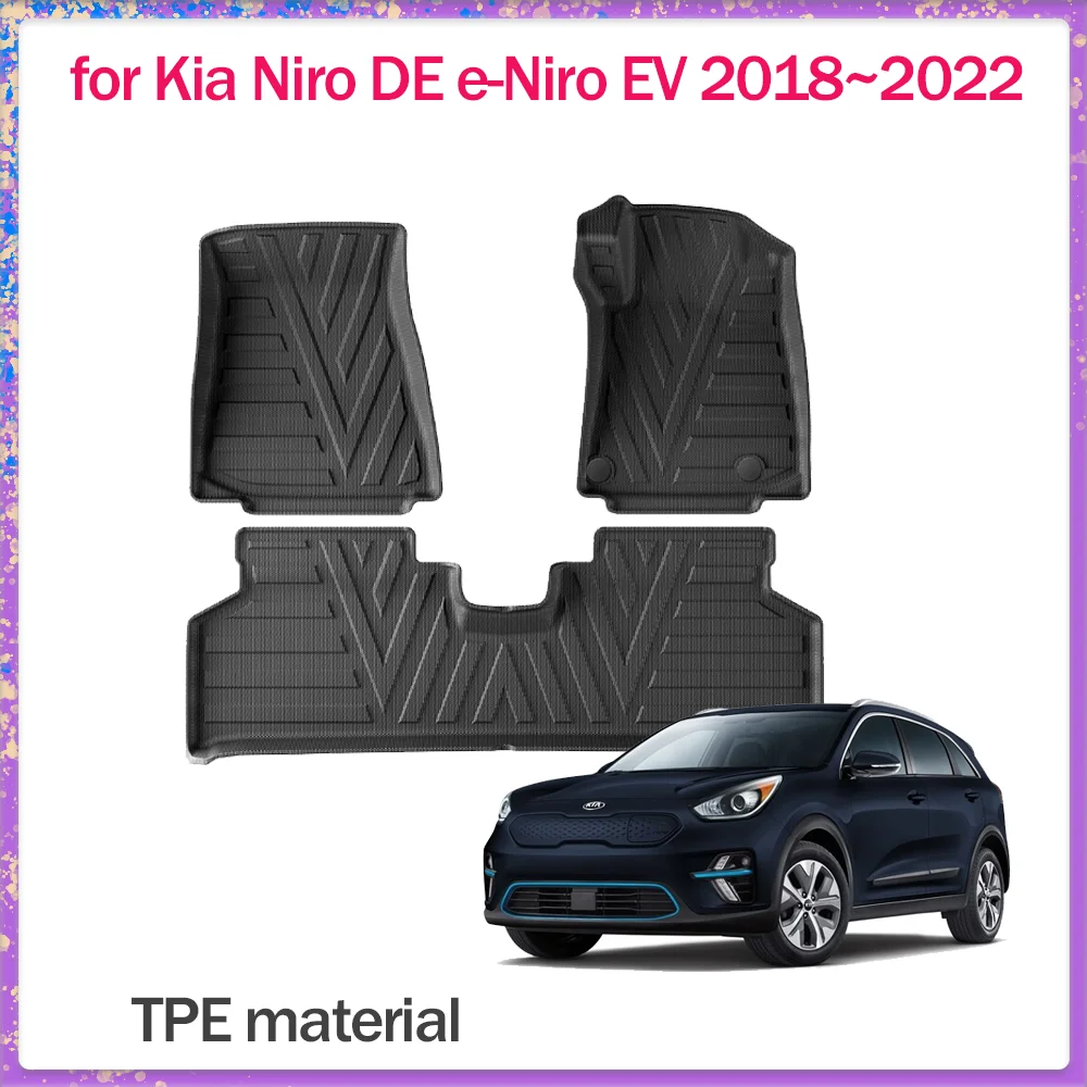 

Автомобильный коврик для Kia Niro DE e-Niro EV 2018 ~ 2022 2019 2020 ТПЭ Внутренний коврик для ног Водонепроницаемый коврик Ковер Пользовательская часть Аксессуары