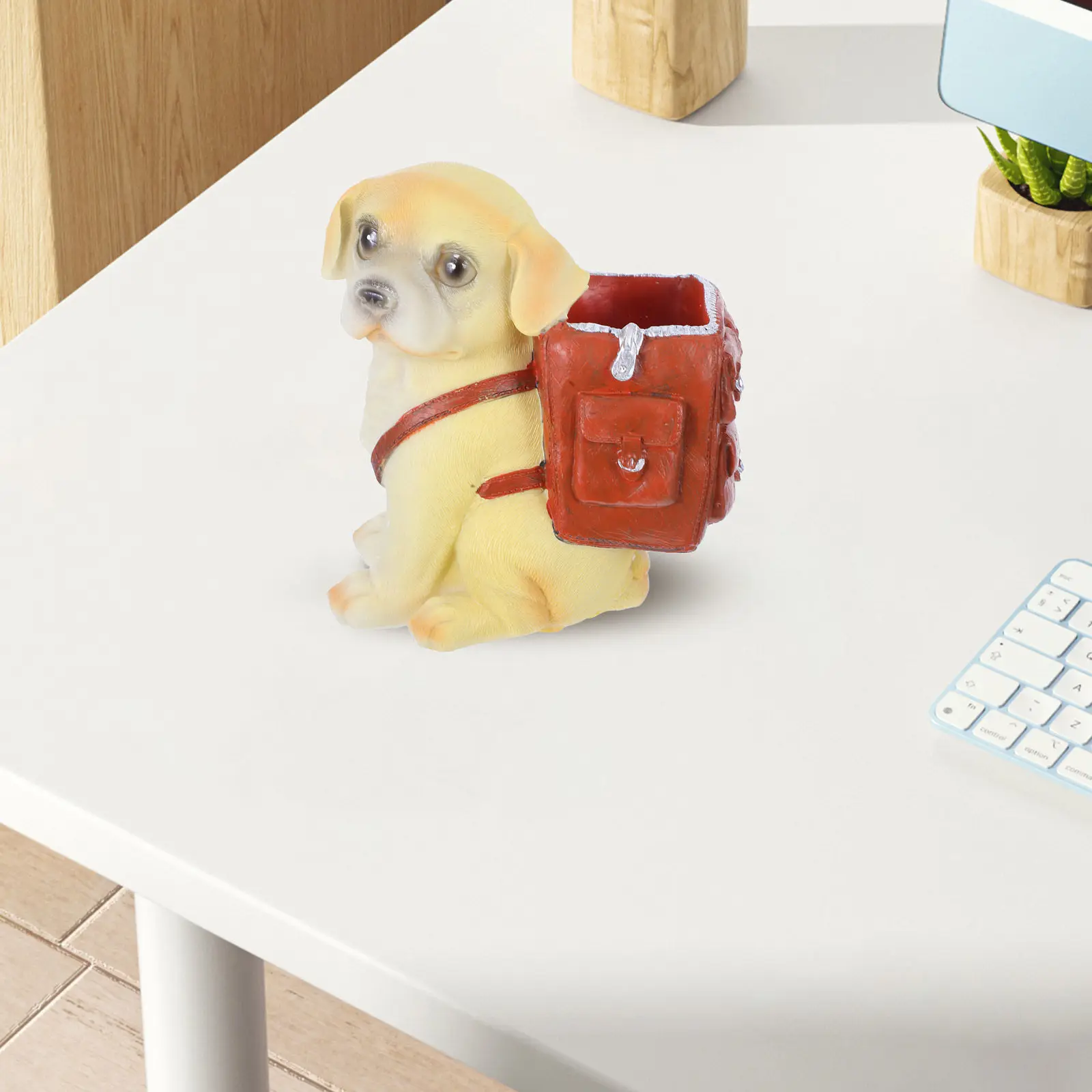 Dog Pen Holder Resin Cute Puppy Pencil Cup Desktop Organizer Creative Animal Desk Accessory Home Decoration Dog Desk Accessories