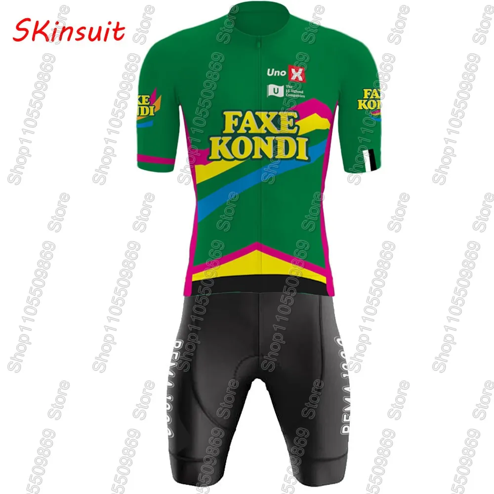 UNO X 2026 Pro Team Radsport-Trikot-Set Sommer Norwegen Grün Kleidung Herren Kit Rennrad-Shirts Anzug Fahrrad-Trägerhose MTB-Uniform