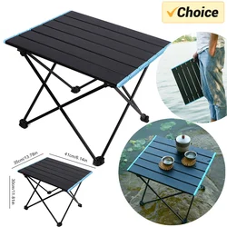 Outdoor Folding Camping Table Aluminum Alloy Portable Picnic Table with Carry Bag for Camping Beach Picnic BBQ Cooking Table