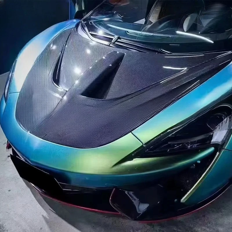 Carbon Fiber Car Front Engine Hood Vent Cover for Mclaren 540C 570S 570GT 600LT Trunk Cover 2015- 2019 4