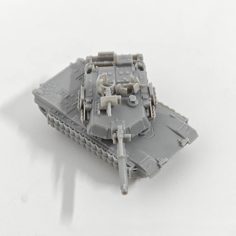 5PCS 1/144 Scale M1A2 TUSK II Abrams MBT Miniature Kit with Tile Armor 3D Printed Main Battle Tank for Military Diorama Ornament