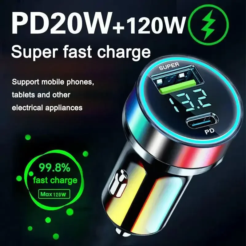 Pd 20W Sigarettenaansteker Usb C Autolader Voor Iphone 15 14 13 12 11 Pro Plus Samsung S24 S23 S22 Ultra,Piexl 7 Pro, Ipad Etc