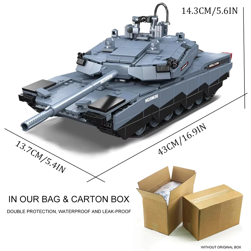 Mould King 20036 RC Military Tank Building Block Technical Racing Car Brick Assembly Educational Toys Christmas Gift For Boy Kid