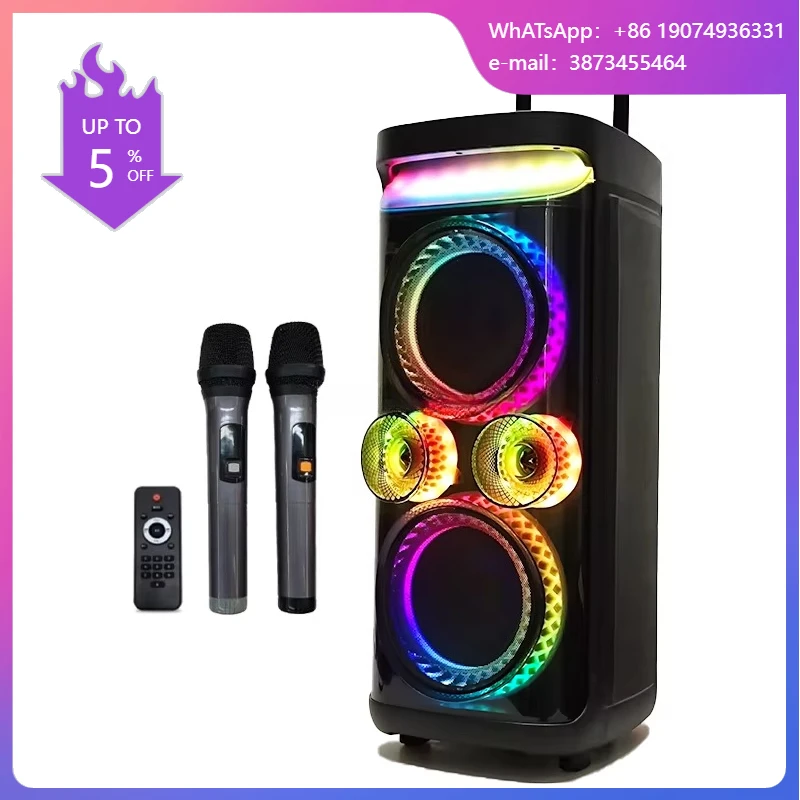 

Wireless Parlante Dual 6.5 Inch Trolley Speaker Multimedia Party Music Player Portable D2618 For Home School Outdoor Guitar