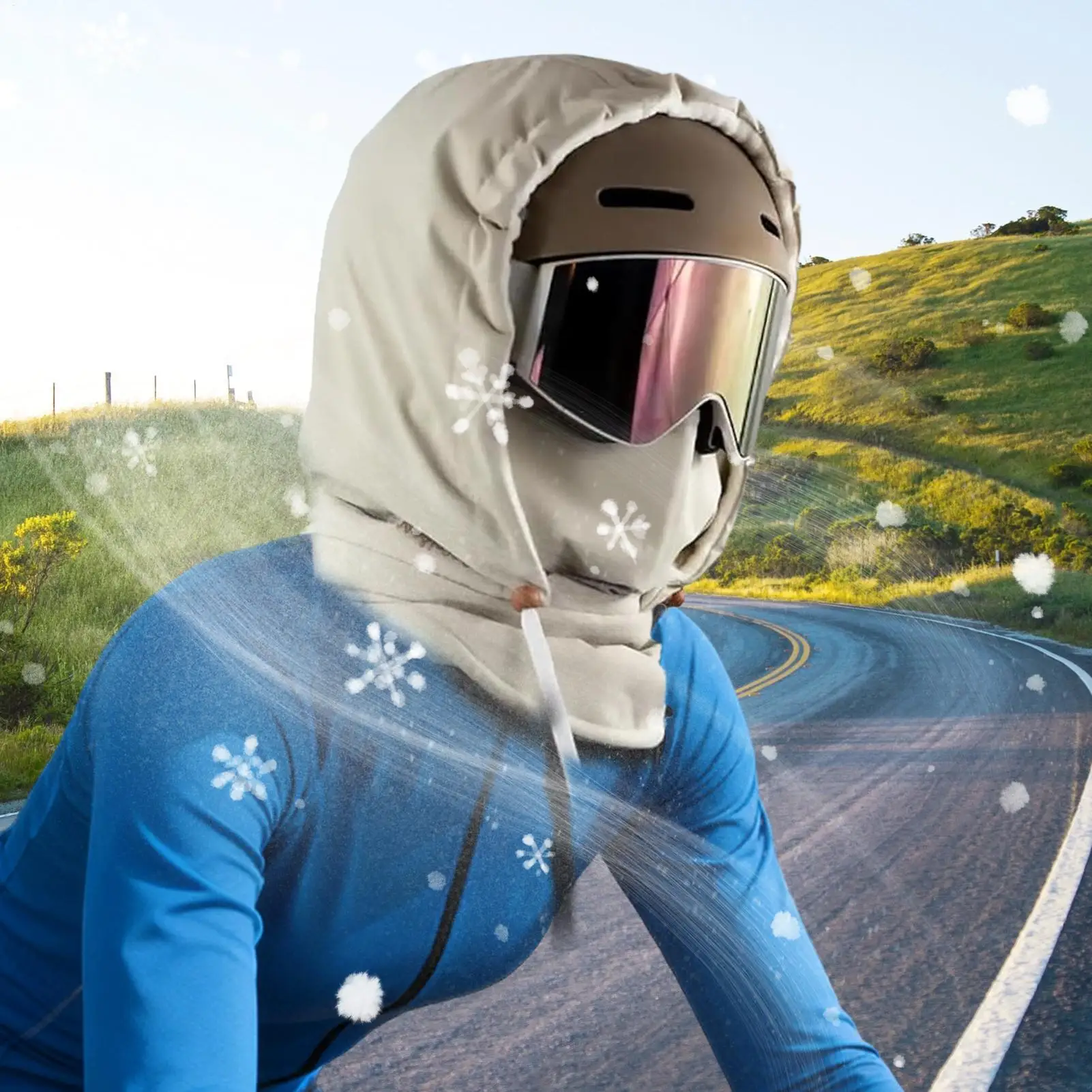 

Fleece Hood Fleece Breathable Warm Headwear With Adjustable Drawstring Motorcycle Face Cover For Cycling Dust Outdoor Work