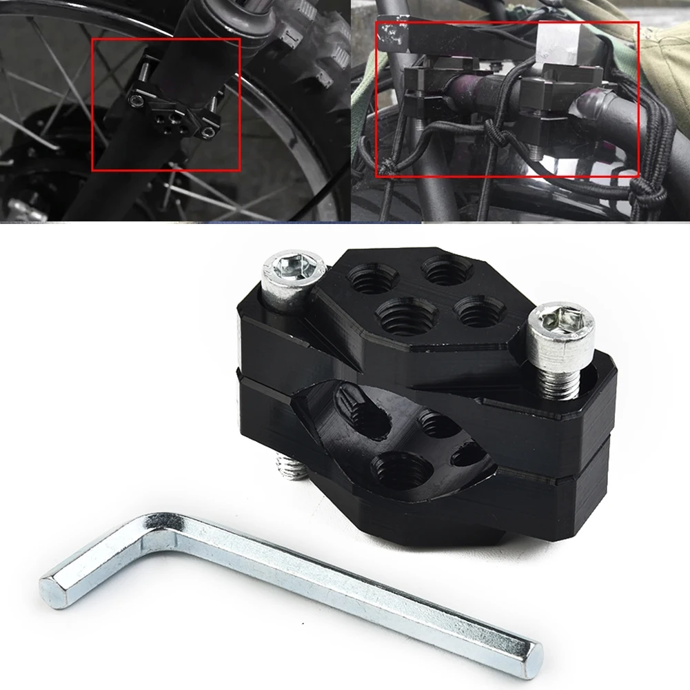 Adaptor Handlebar Bracket Clamp Holder Parts Accessories Aluminum Alloy Black Bumper Replacement Vehicle 1pcs New